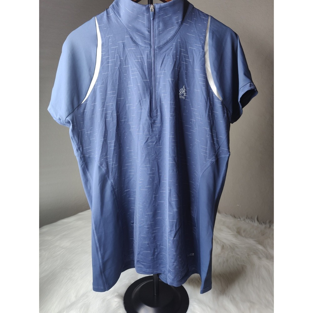 Annika Cutter & Buck Golf Shirt Women Medium Blue Quarter Zip DryTec UPF 50+ Top